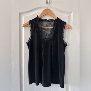 Express Ruffle Lace Sleeveless Top